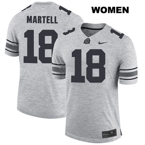 Ohio State Buckeyes Women's Tate Martell #18 Gray Authentic Nike College NCAA Stitched Football Jersey QE19W12GT